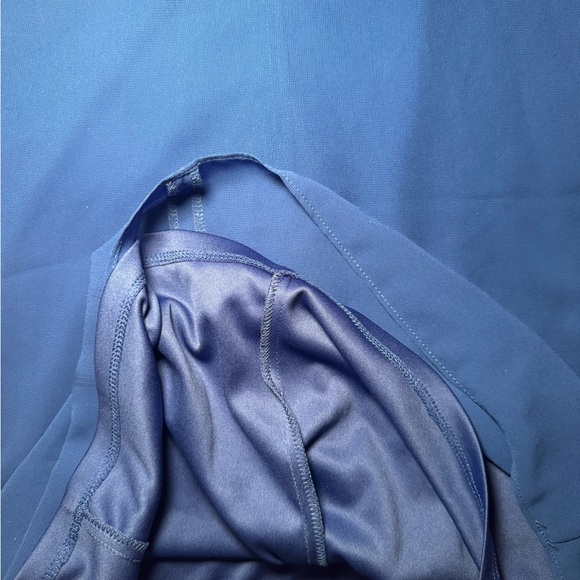 A. Byer Cobalt Blue Scalloped Halter Above Knee Dress - Picture 4 of 5